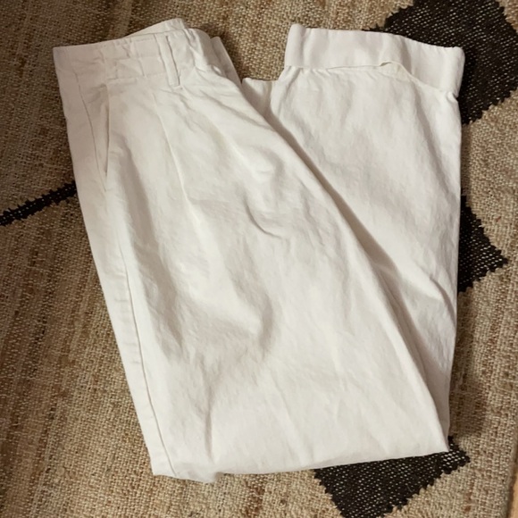 ZARA Premium White Slouch Pleated Denim Trousers 6 - Picture 6 of 7